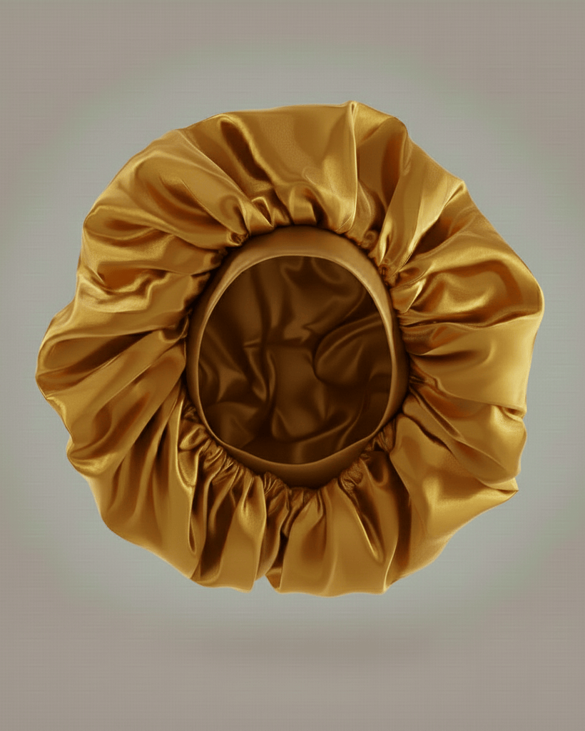 ElegantVase Large Doré Bonnet en satin double couche réversible – Bonnet de nuit bonnet satin cheveux boucles afro