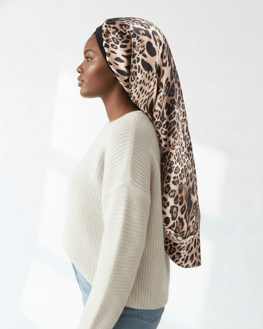 ElegantVase Bonnet en satin double couche réversible – Bonnet de nuit bonnet satin cheveux boucles afro