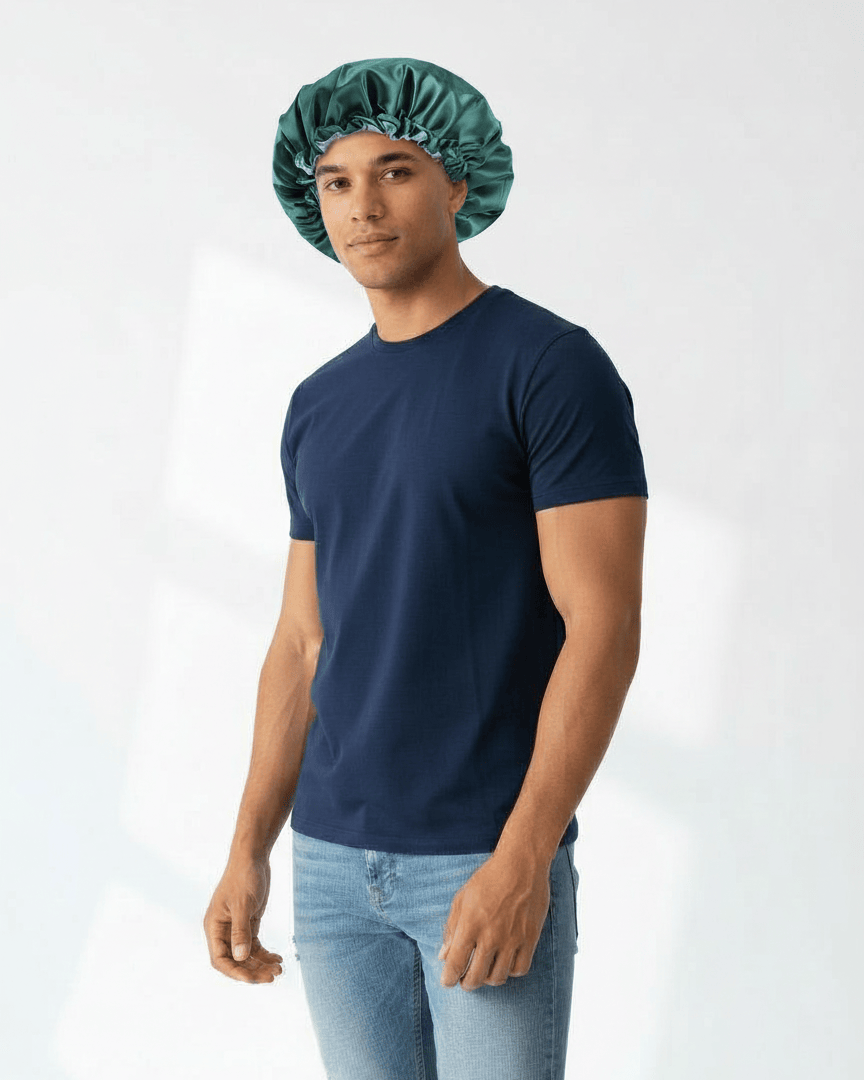 ElegantVase Bonnet en satin double couche réversible – Bonnet de nuit bonnet satin cheveux boucles afro