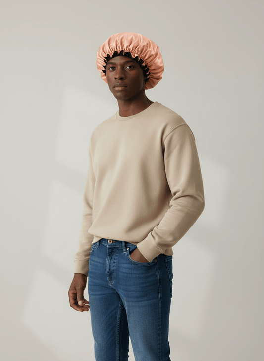 Satifia Bonnet en satin réversible – Bonnet de nuit cheveux bouclés bonnet satin cheveux boucles afro