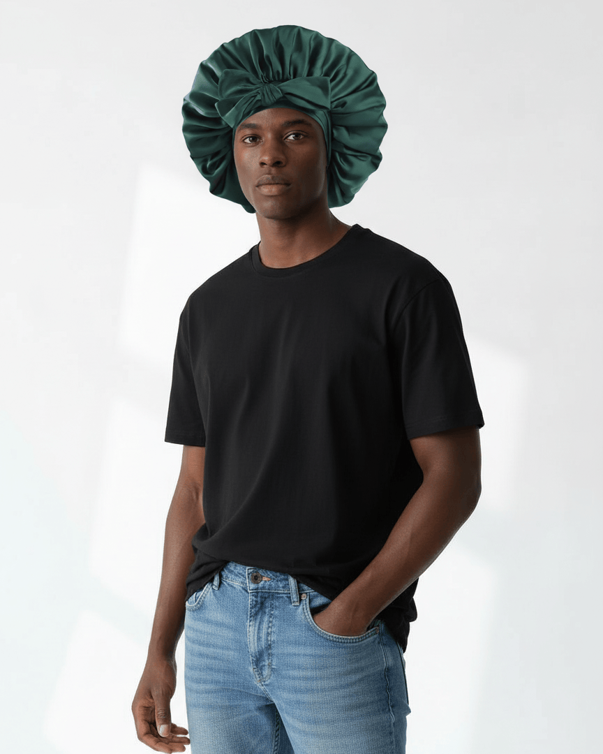 ElegantVase Bonnet en satin avec nœud – Bonnet de nuit cheveux bonnet satin cheveux boucles afro