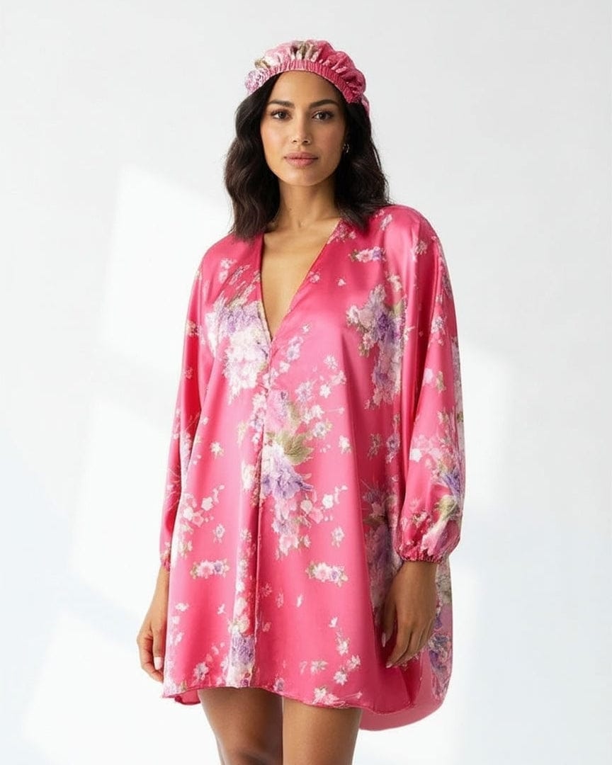 ElegantVase Bonnet en satin double couche réversible – Bonnet de nuit bonnet satin cheveux boucles afro